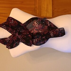 Floral Black and Pink Infinity Scarf